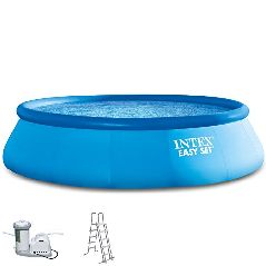 Intex 549×122 cm Easy Komplett-Set bestehend aus
Swimming-Pool, Filter-pumpe und Pool-Leiter 289153