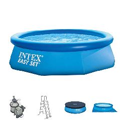 Intex 305×76 cm Easy Pool 281222 Komplettset incl.
Sandfilteranlage, Leiter, A- und Uplane