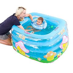 Mr.LQ Baby-Badewanne Aufblasbare Kleinkind-Kinderpool
Blaue Kiddie-Pool-Badewanne Faltbar rechteckig