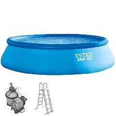 Intex 549 x 132 cm Easy Komplett-Set bestehend aus
Swimming-Pool, Sandfilter-Pumpe und Pool-Leiter 289034